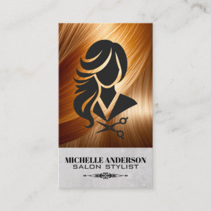 Blonde Hair Salon Scissors Beauty Business Card
