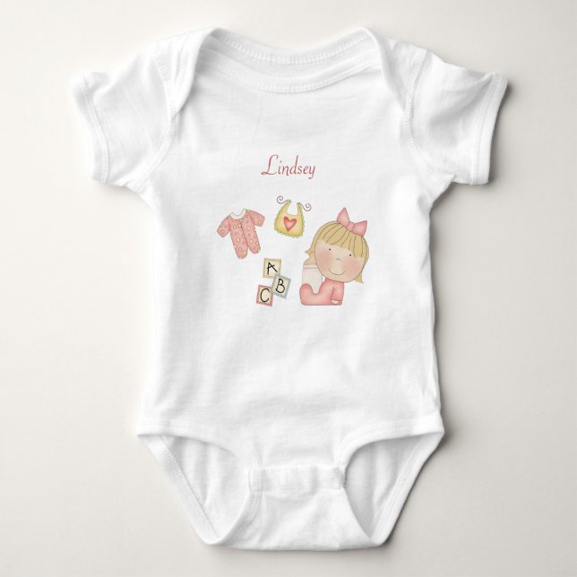 Blonde Haired Baby Girl - ABC's Bodysuit (Front)