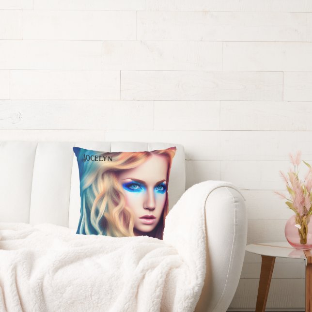 Blonde Haired Blue Eyed Bombshell   Cushion (Couch)