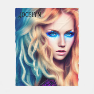 Blonde Haired Blue Eyed Bombshell Fleece Blanket