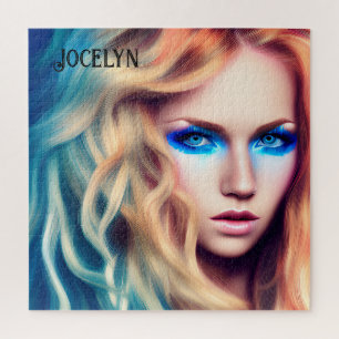 Blonde Haired Blue Eyed Bombshell Jigsaw Puzzle