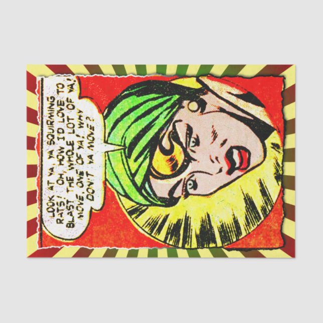 Blonde in a Green Turban Golden Age Comic Panel Tissue Paper (Front)