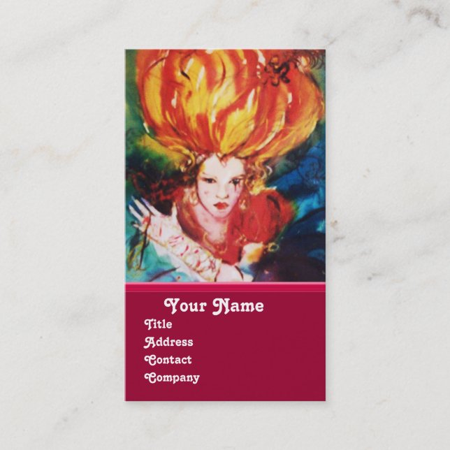 BLONDE IN RED Monogram Beauty ,Makeup, Hair Salon Business Card (Front)