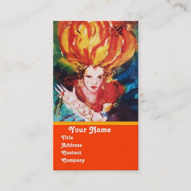 BLONDE IN RED Monogram Beauty ,Makeup, Hair Salon Business Card (Front)