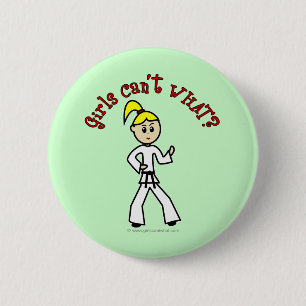 Blonde Karate Girl 6 Cm Round Badge