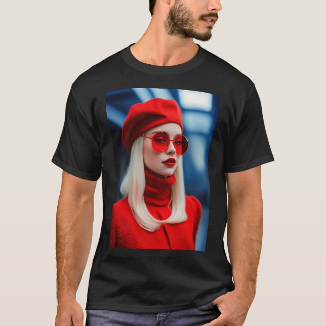 Blonde Lady In Red T-Shirt (Front)