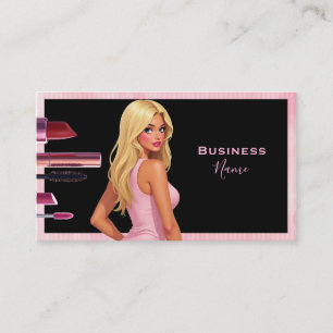 Blonde Makeup Lady Business Card