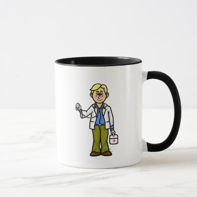 Blonde Male Doctor with Medical Bag Mug (Right)