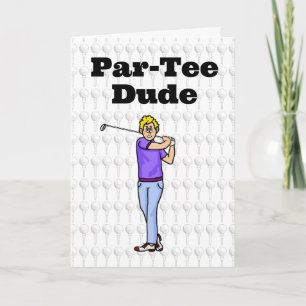 Blonde Male Golfer Greeting Card