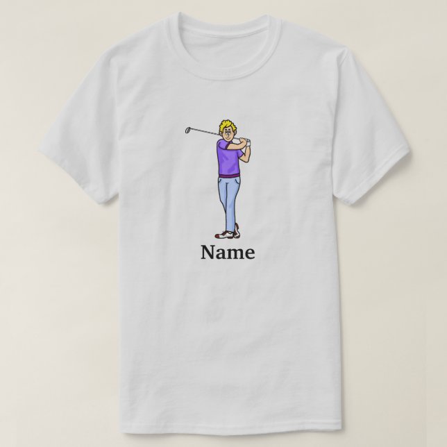Blonde Male Golfer Par-Tee Dude T-Shirt (Design Front)