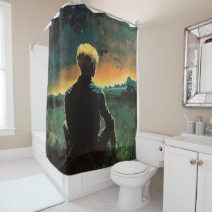 Blonde Man in Field 70s Man in Field Shower Curtain
