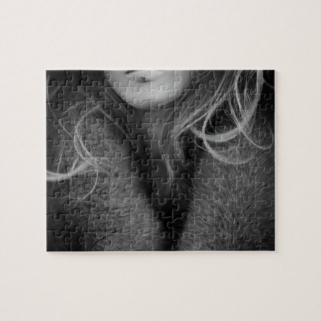 Blonde Mannequin in Black and White Jigsaw Puzzle (Horizontal)