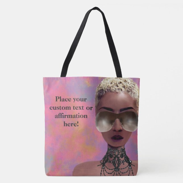 Blonde Melanin Berry Beauty Black Art Rainbow Tote Bag (Front)