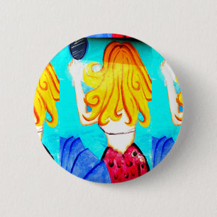 blonde mermaid button