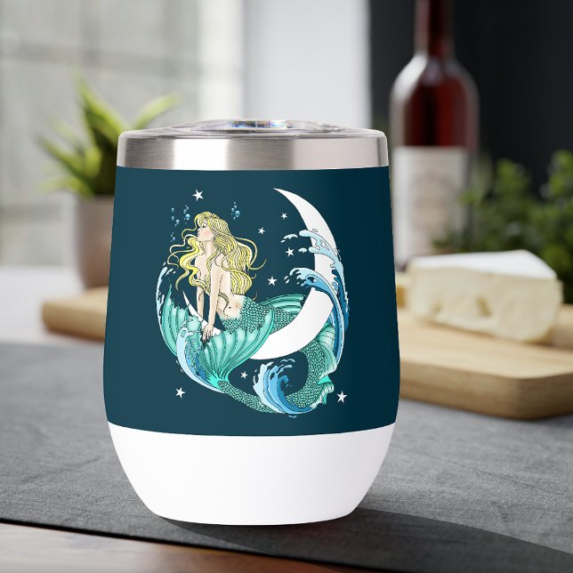 Blonde Mermaid Crescent Moon Fantasy Art Deco (Creator Uploaded)