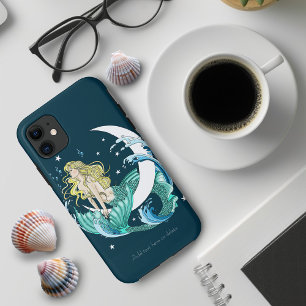 Blonde Mermaid Crescent Moon Fantasy Art Deco Case-Mate iPhone Case