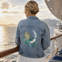Blonde Mermaid Crescent Moon Fantasy Art Deco