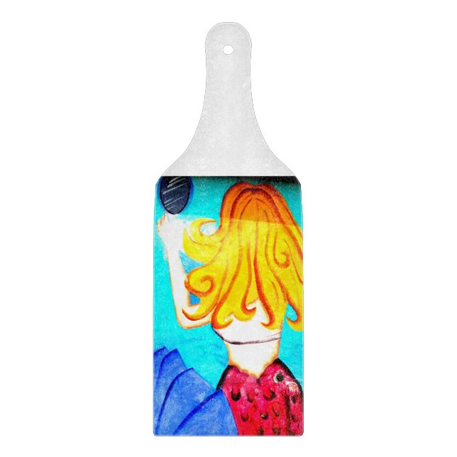 blonde mermaid cutting board (Front)