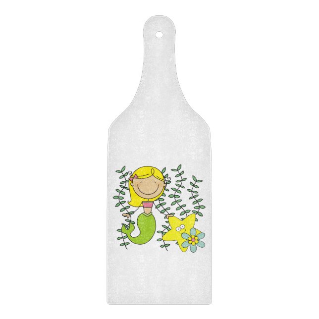 Blonde Mermaid Cutting Board (Front)