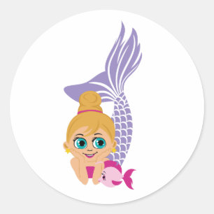 Blonde Mermaid Girl Sticker – Blue-Eyed Mermaid