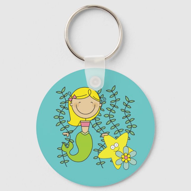 Blonde Mermaid Key Ring (Front)