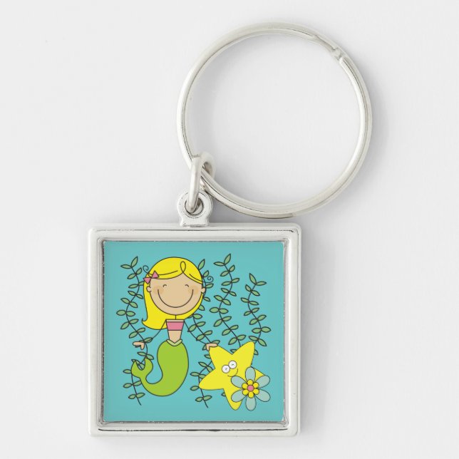 Blonde Mermaid Key Ring (Front)