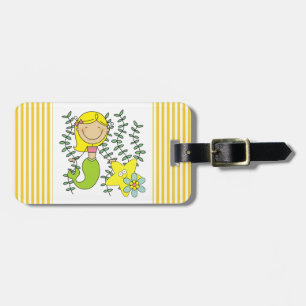 Blonde Mermaid Luggage Tag