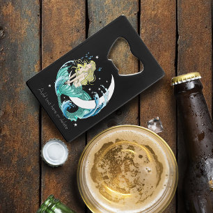 Blonde Mermaid Moon Fantasy Art Deco