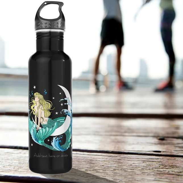 Blonde Mermaid Moon Fantasy Art Deco 710 Ml Water Bottle (Creator Uploaded)