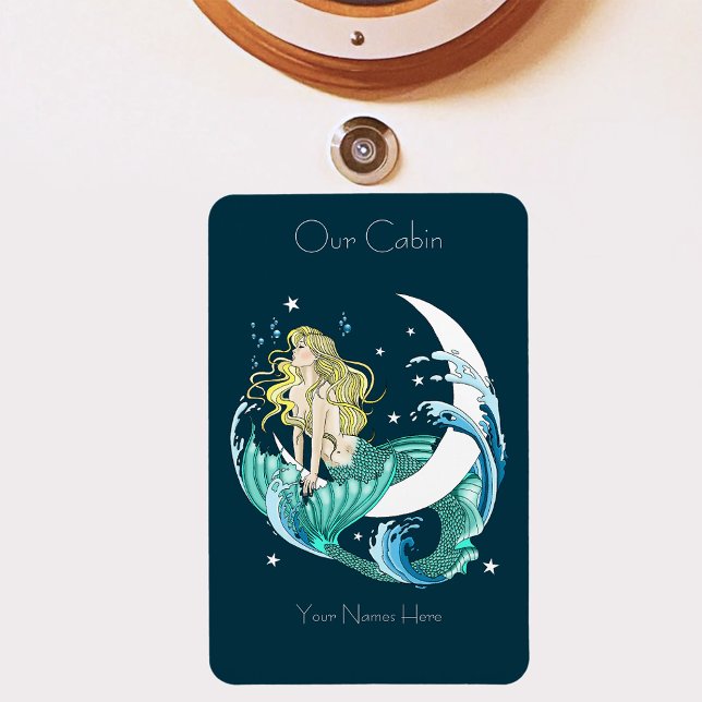 Blonde Mermaid Moon Fantasy Art Deco Cruise Ship Magnet (Creator Uploaded)