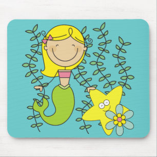 Blonde Mermaid Mouse Pad