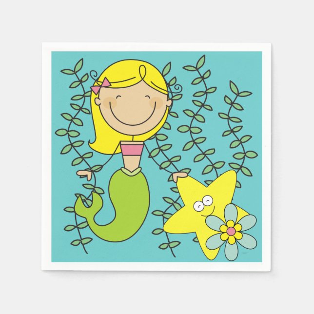 Blonde Mermaid Napkin (Front)