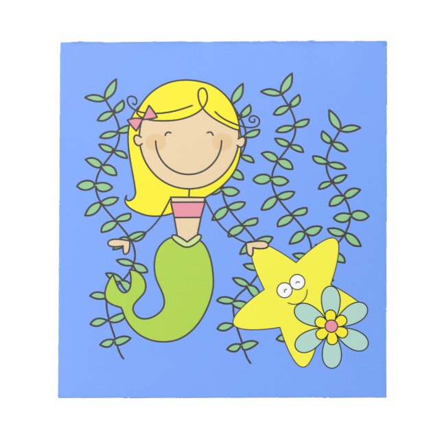 Blonde Mermaid Notepad (Front)