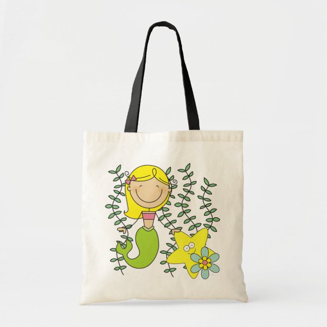 Blonde Mermaid Tote Bag (Front)