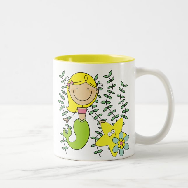 Blonde Mermaid Two-Tone Coffee Mug (Right)