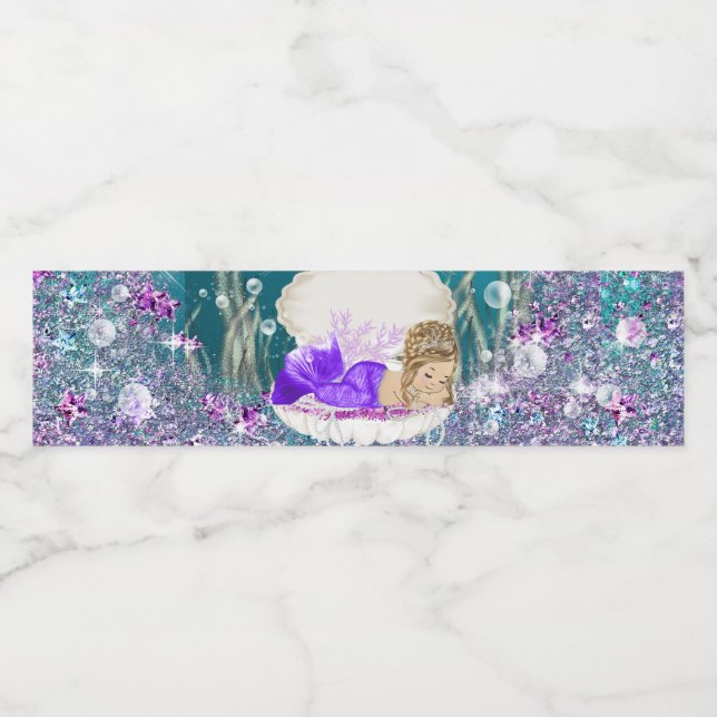 Blonde Mermaid Water Bottle Labels (Single Label)