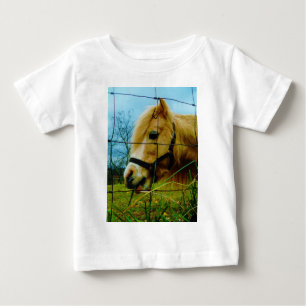 Blonde Miniature Pony / Horse Blue Sky Baby T-Shirt