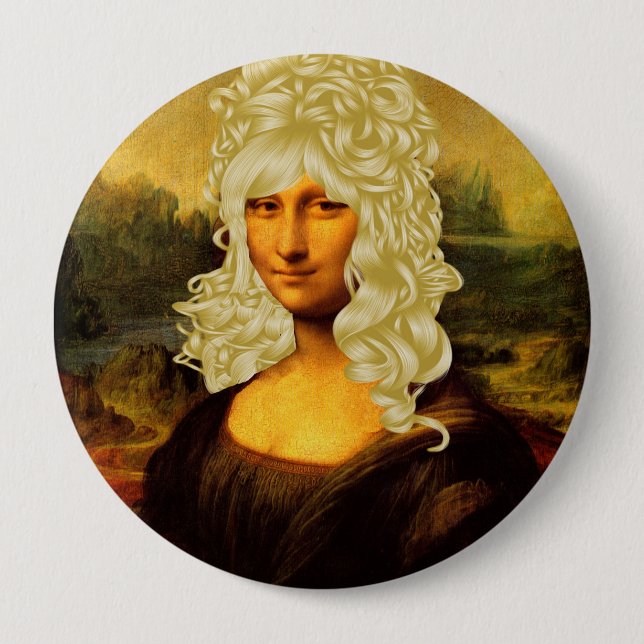 Blonde Mona Lisa 10 Cm Round Badge (Front)