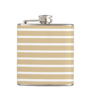 Blonde Neutral Stripes Hip Flask