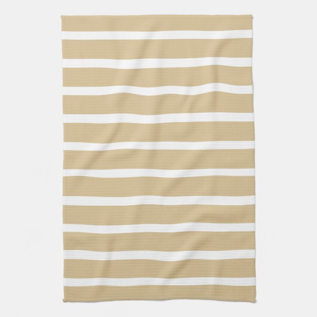 Blonde Neutral Stripes Tea Towel (Vertical)