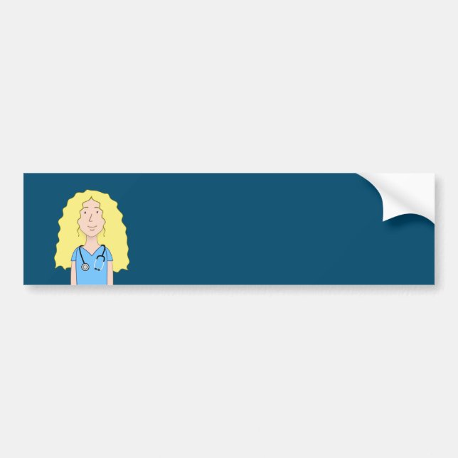 Blonde Nurse Bumper Sticker (Front)
