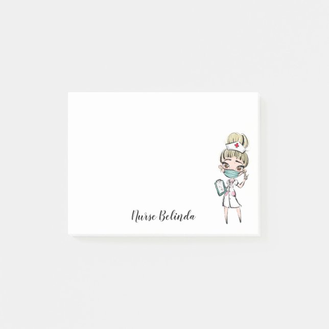 Blonde Nurse Medical Personalized Notes (Front)