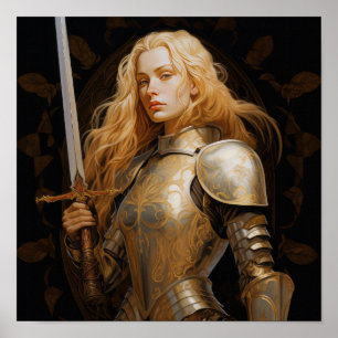 Blonde Paladin Poster: Inspiring Strength and Cour Poster
