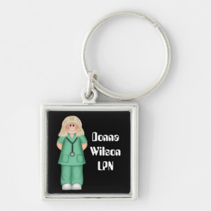 Blonde Personalised Nurse Key Ring