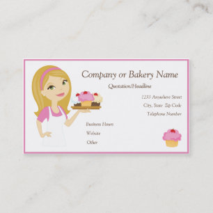 Blonde/Pink Cupcake Baker/Bakery 2 Business Card