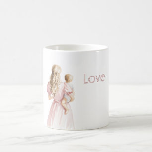 Blonde Pink Dress Love Baby Coffee Mug