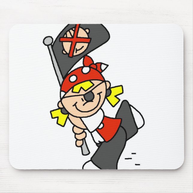 Blonde Pirate With Flag Mouse Pad (Front)