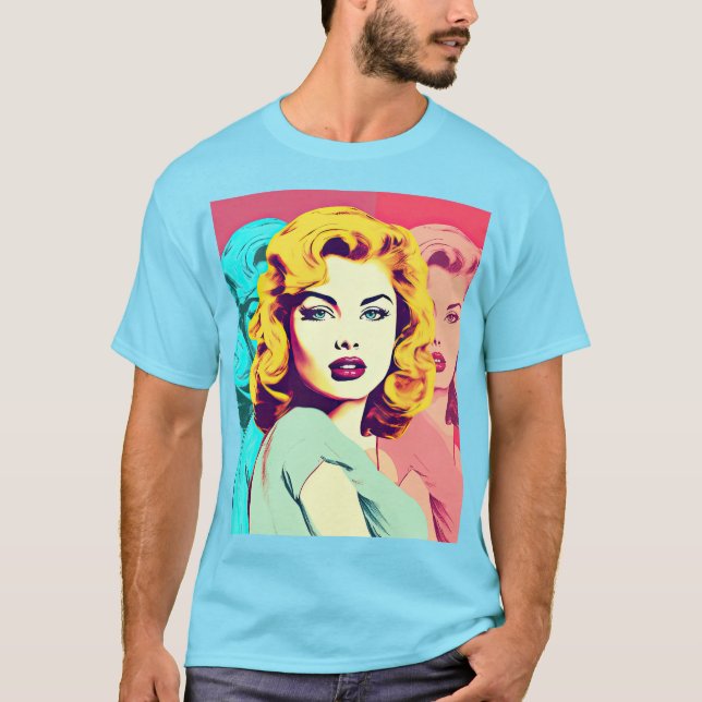Blonde Pop Art Girl T-Shirt (Front)