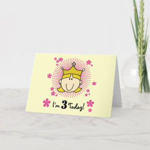 Blonde Princess 3rd Birthday Tshirts & Gifts Card