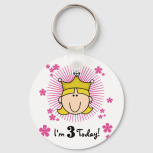 Blonde Princess 3rd Birthday Tshirts & Gifts Key Ring